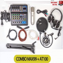 Combo Bộ Livestream Mixer MAX99 Micro AT100